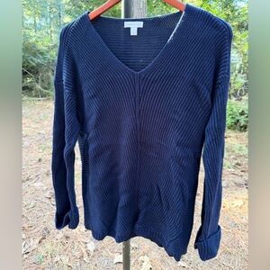 Dark Navy V-Neck Women's Sweater